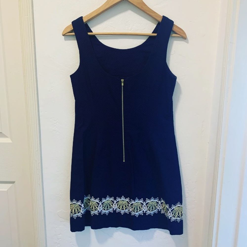 Lilly Pulitzer Delia Shift Dress True Navy Catch - Picture 7 of 9